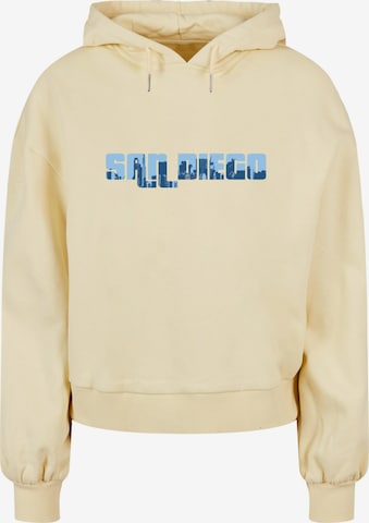 Merchcode Sweatshirt 'Grand San Diego Skyline' in Geel: voorkant