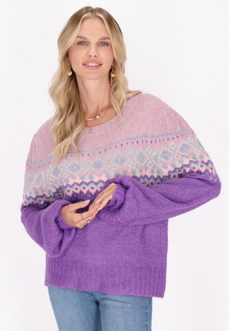 Pull-over IZIA en violet : devant