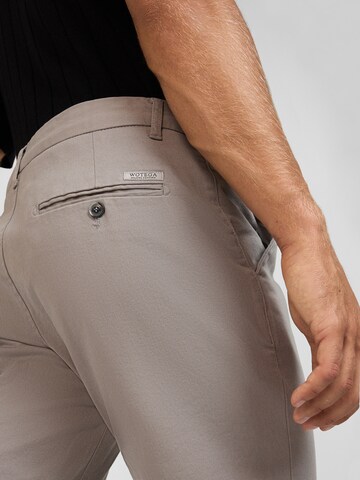 WOTEGA Slim fit Chino Pants 'Adriano' in Grey