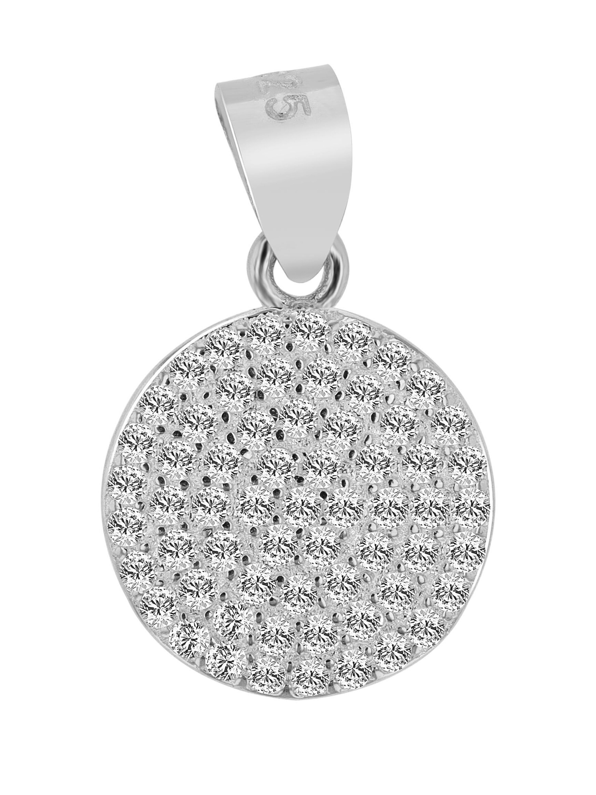 Akzent Pendant '"Uri" aus 925 Sterlingsilber, rhodiniert, langlebig' in Silver