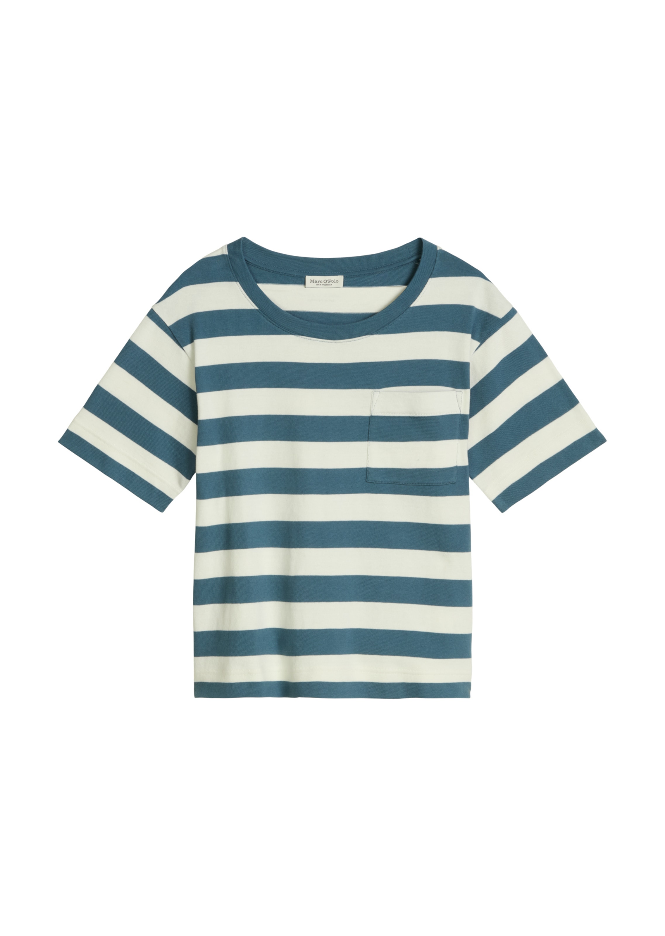 Marc O'Polo Shirt in XXS in de kleur Petrol / Wit, Productweergave