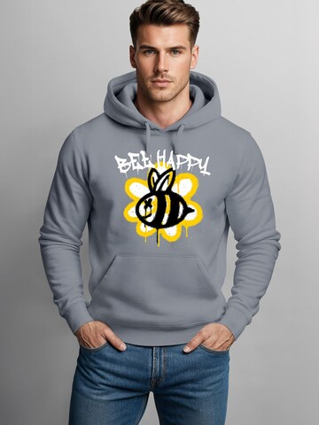 Neverless Sweatshirt 'Bee Happy'‌‌‌‌‌‌‌‌ in Grau