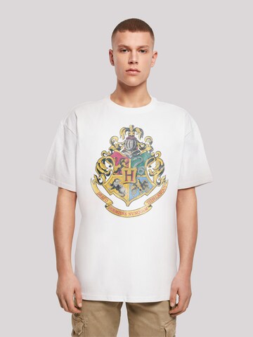 F4NT4STIC Shirt 'Harry Potter Distressed Hogwarts' in White: front