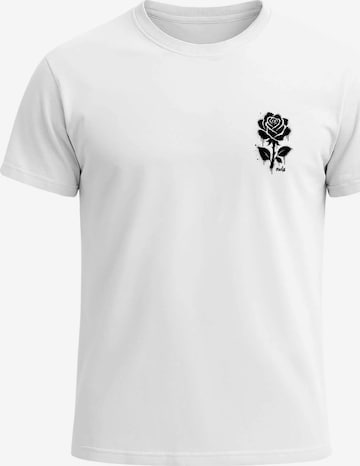 Neverless Shirt 'Graffiti Rose' in White: front