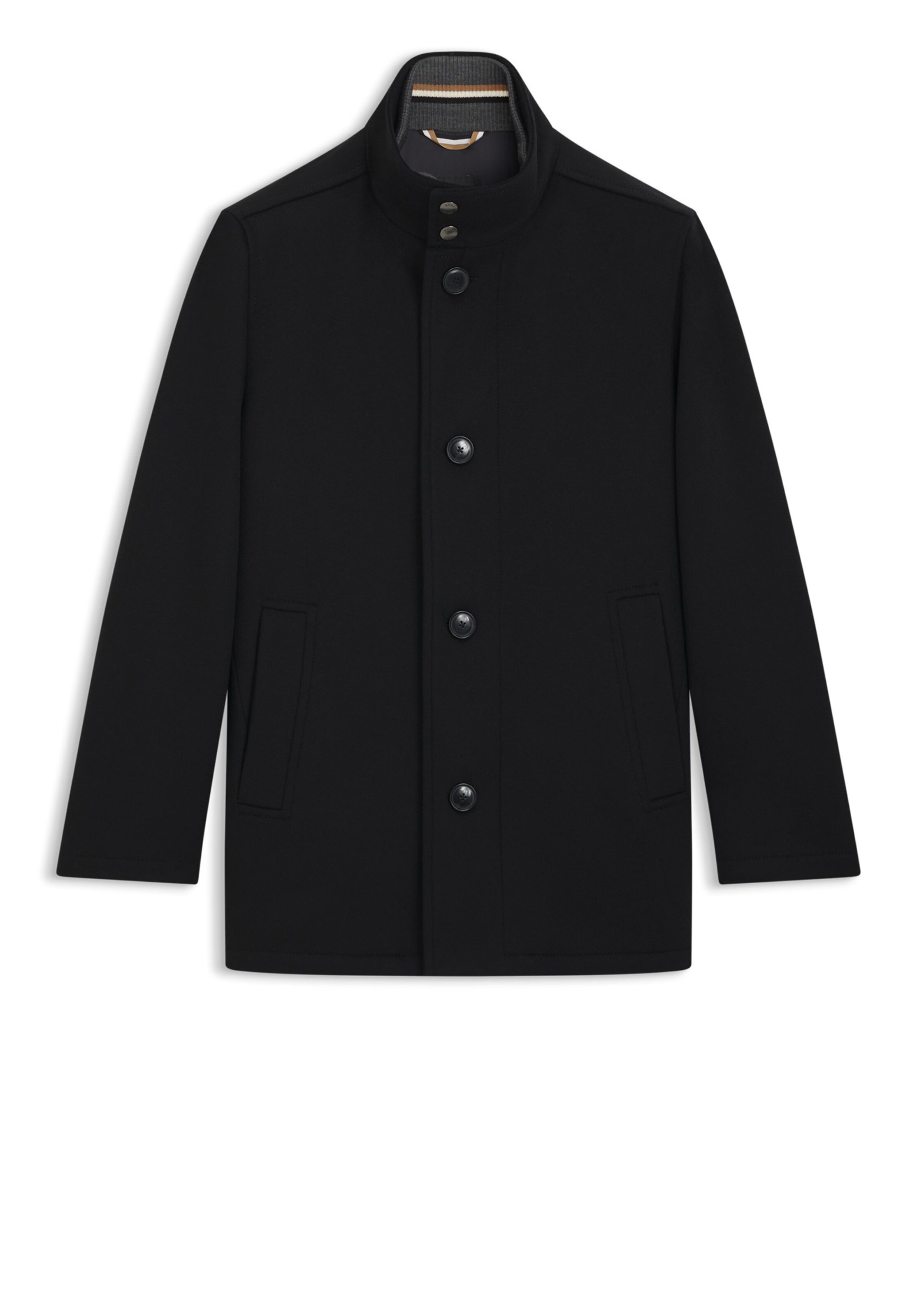 BOSS Between-Seasons Coat in Black: front