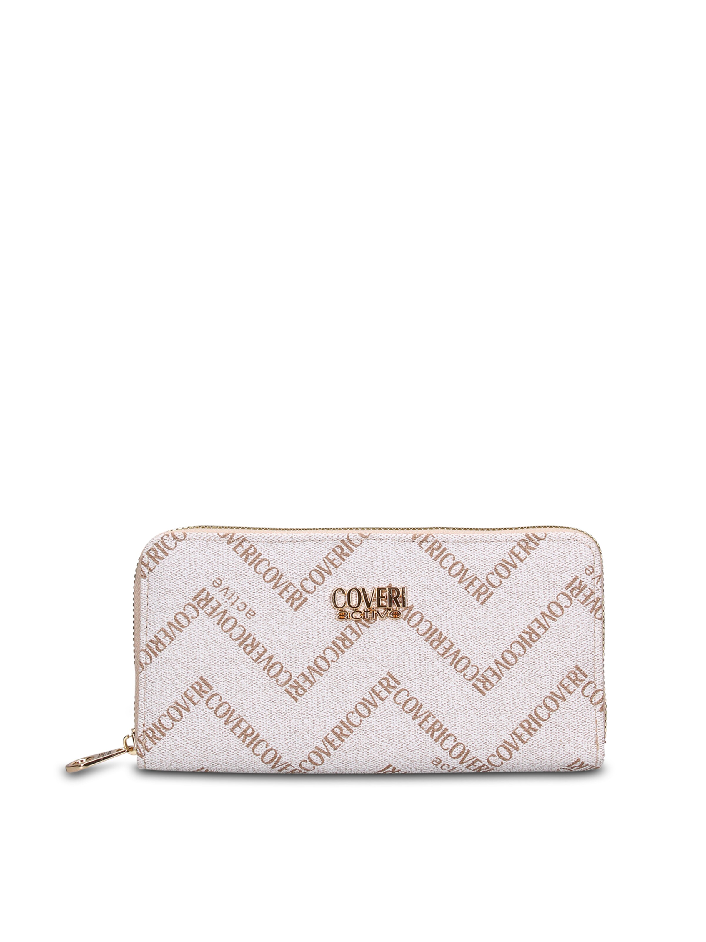 Portamonete 'Portafoglio donna con zip Coveri Collection' di Coveri Collection in beige: frontale