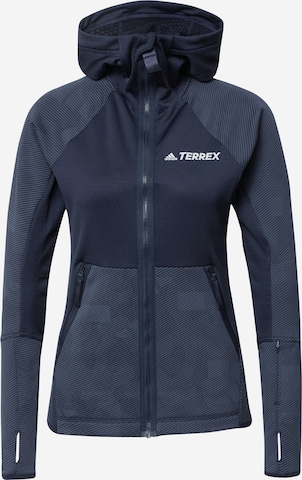 ADIDAS TERREX Athletic Fleece Jacket 'Tech Fleece' in Blue: front