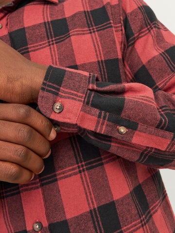 JACK & JONES Slim fit Overhemd 'JJJoshua' in Rood