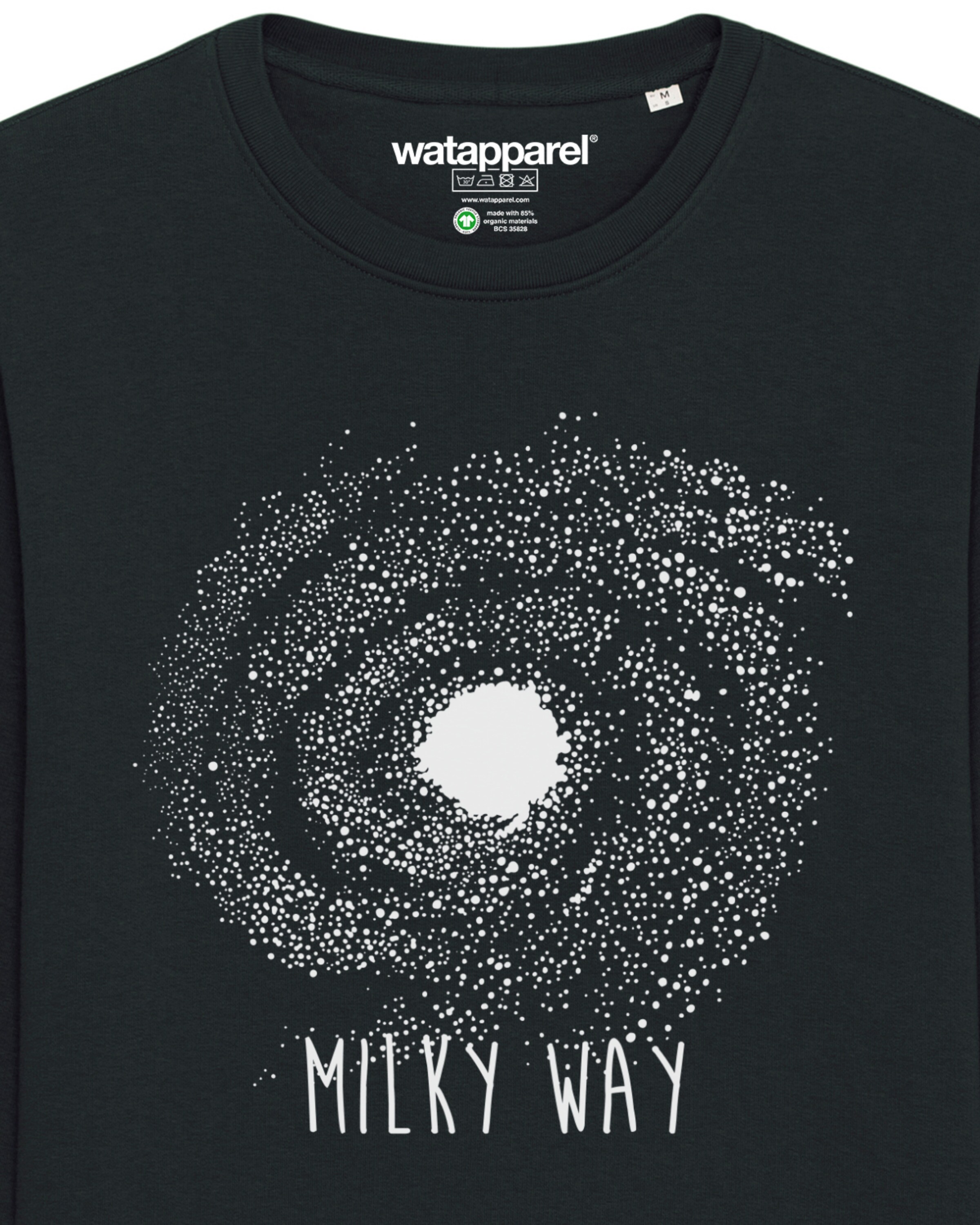 Watapparel Sweatshirt ' Milky way ' in Zwart