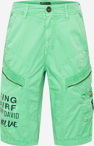 CAMP DAVID Regular Pants in Green: front