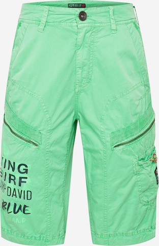 CAMP DAVID Regular Pants in Green: front