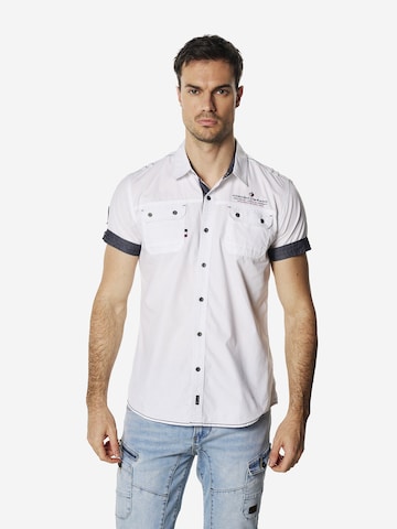 KOROSHI Regular fit Button Up Shirt in White: front