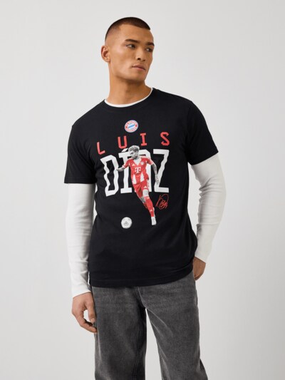 FC BAYERN MÜNCHEN T-Shirt Díaz in XS in rot / weiß, Produktansicht