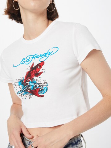 Ed Hardy T-Shirt' 'KOI' in Weiß