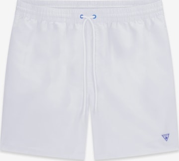 GUESS Board Shorts in White: front