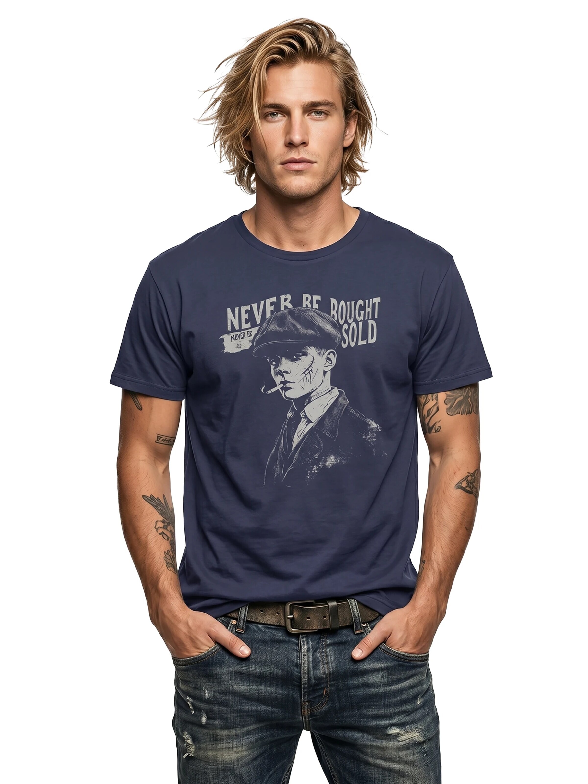 MAKAYA Shirt 'Never Be Bought' in Blue