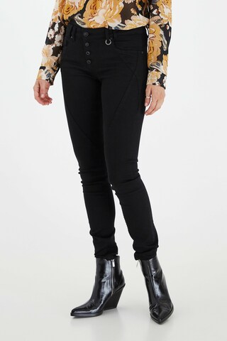 PULZ Jeans Skinny Röhrenjeans 'PZANNA' in Schwarz: predná strana