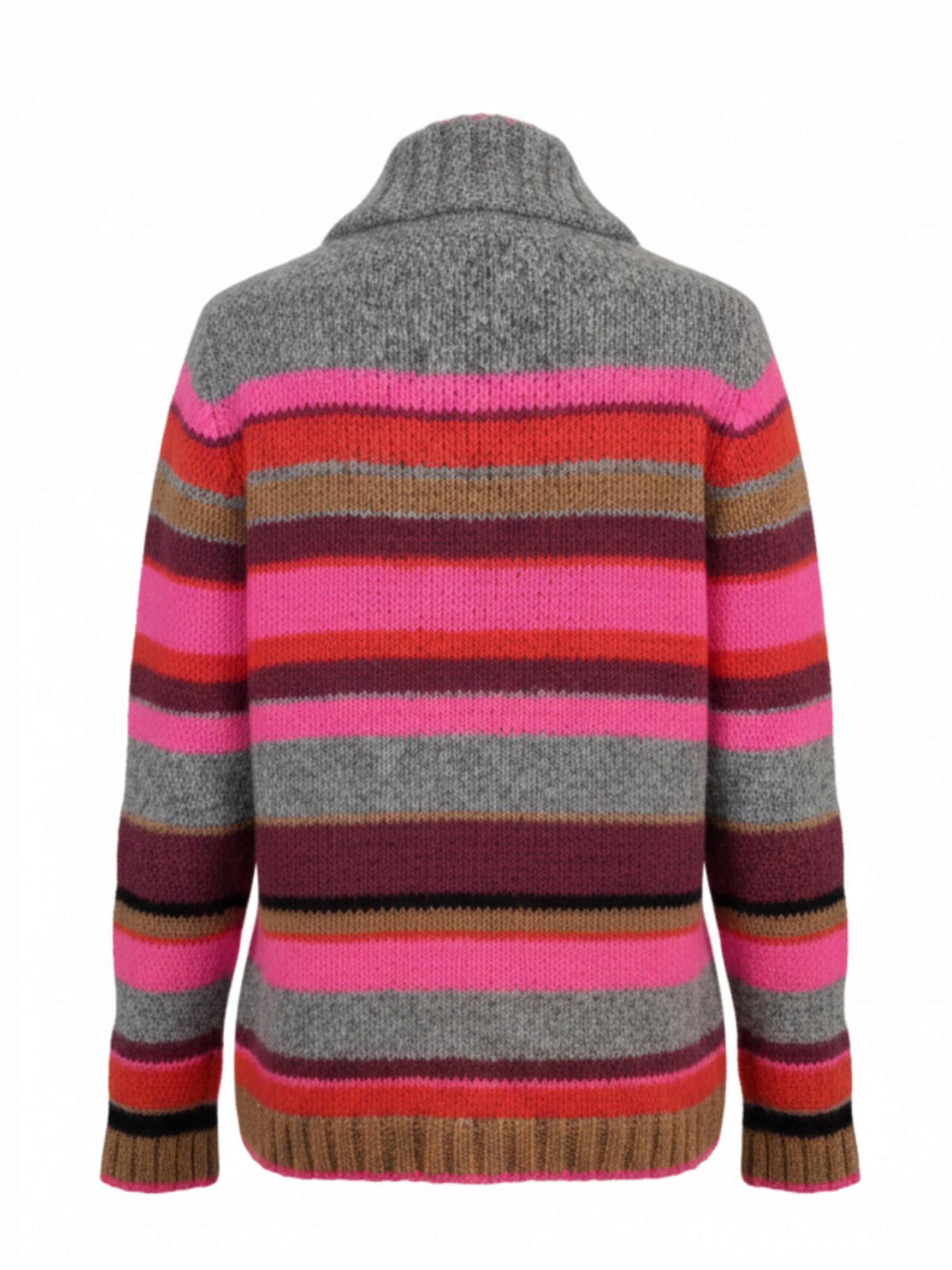 LIKS. Munich Pullover 'Ringel-Pullover mit Stehkragen'‌ in Grau