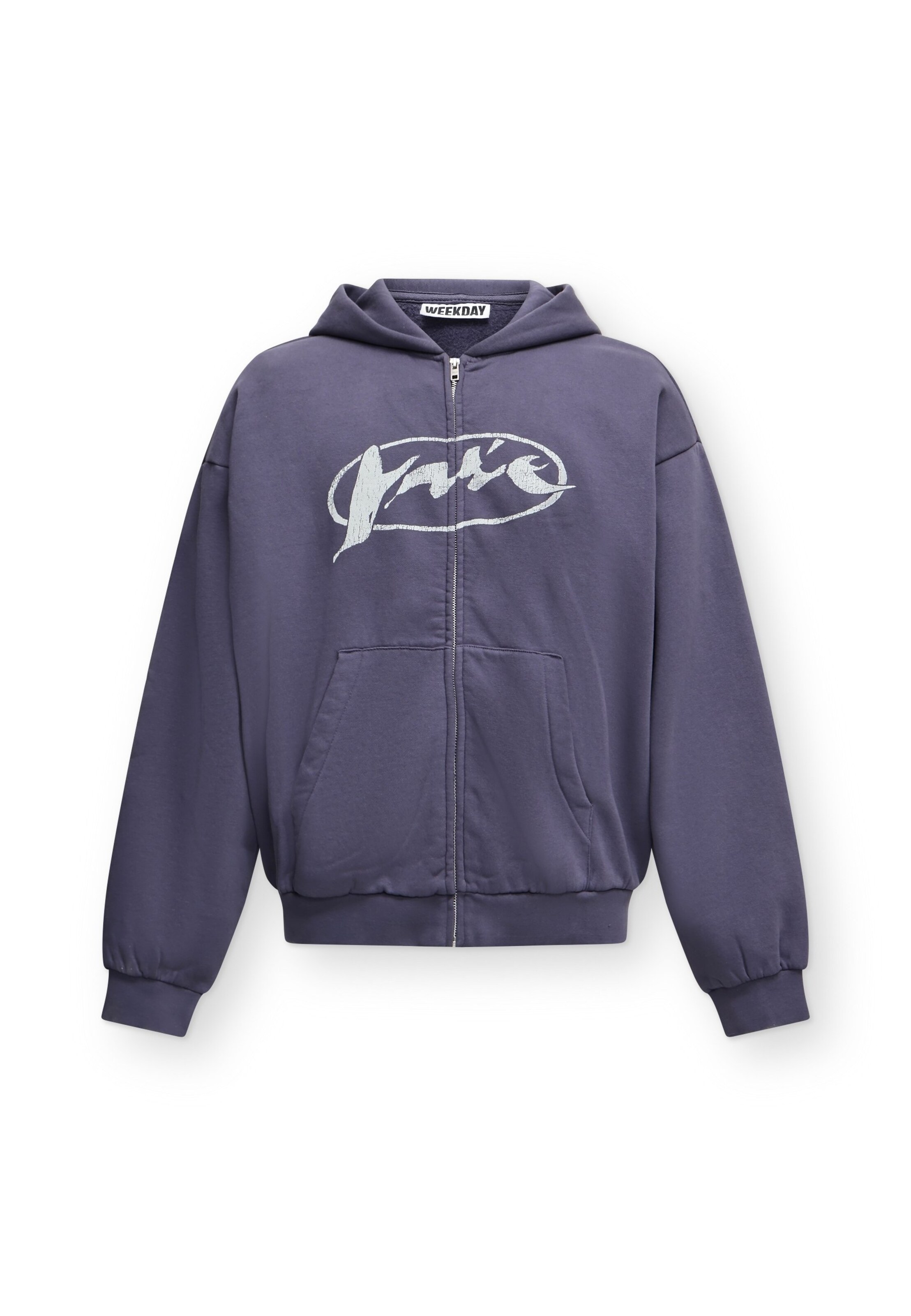 WEEKDAY Sweatjacke in XS in brombeer / offwhite, Produktansicht