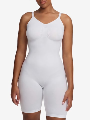 cfab (formerly creamy fabrics) Shapingbody 'Bodysuit Sculpting Shapewear mit Shorts' i vit: framsida