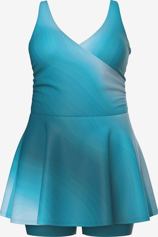 Ulla Popken T-Shirt Badeanzugkleid in Blau: Vorderseite