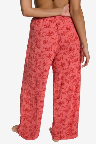 Ulla Popken Wide leg Pajama Pants in Pink