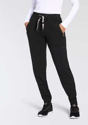 KangaROOS Tapered Pants in Black: front