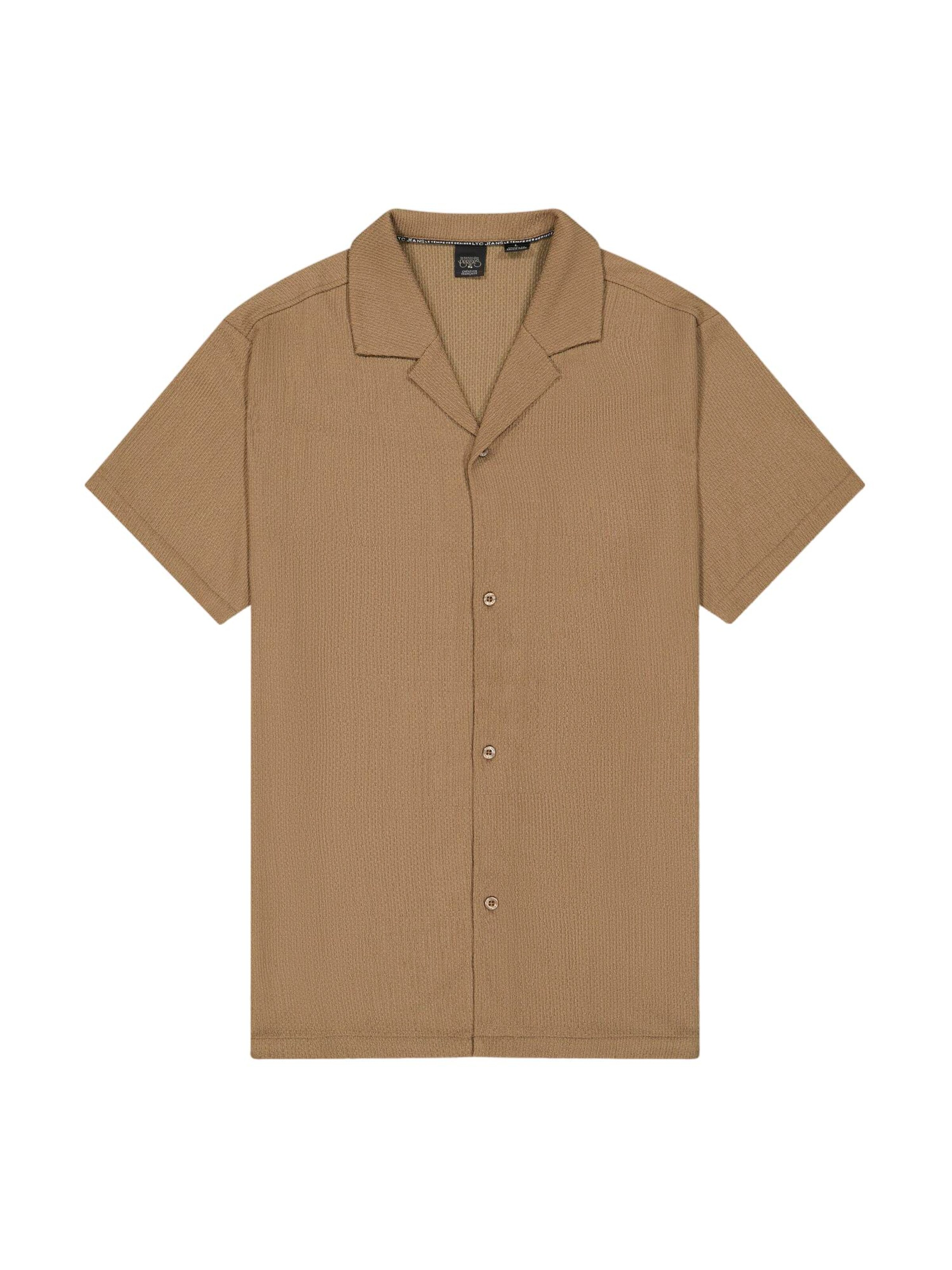 Coupe regular Chemise 'LARIS' Le Temps Des Cerises en marron : devant