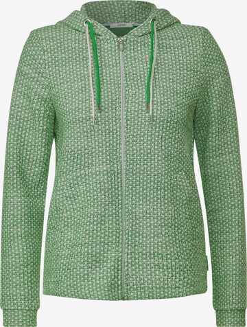 CECIL Zip-Up Hoodie 'Bouclé' in Green: front