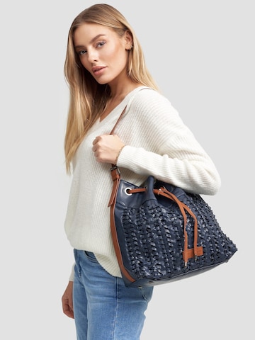 Marc Picard Handbag 'Beutel Bag Flechtoptik' in Blue: front