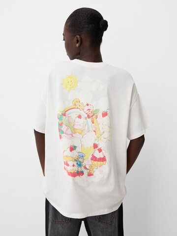 Bershka T-Shirt in Weiß: Vorderseite