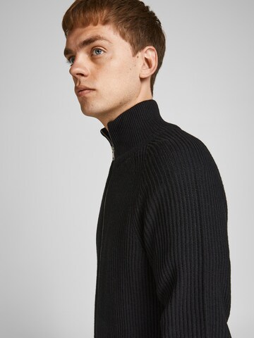 JACK & JONES Knit Cardigan in Black