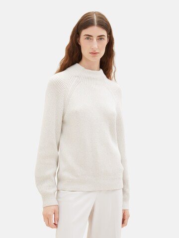 TOM TAILOR Sweater in White: front