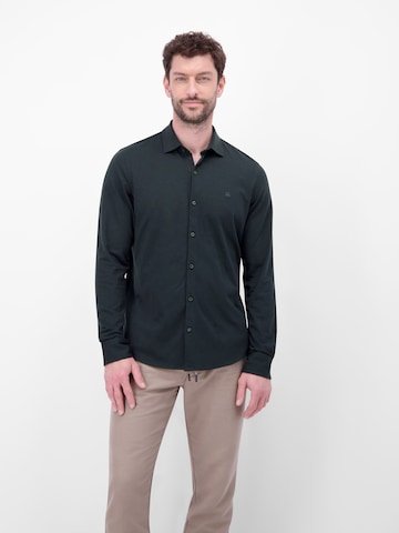 LERROS Regular Fit Langarmhemd in Jerseyqualität in Blau: Vorderseite