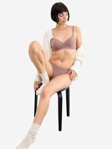 SLOGGI T-Shirt Soft-Cup-BH ' Blue ZERO Feel 2.0 THE UP ' in Braun