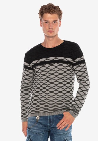 CIPO & BAXX Sweater in Grey: front