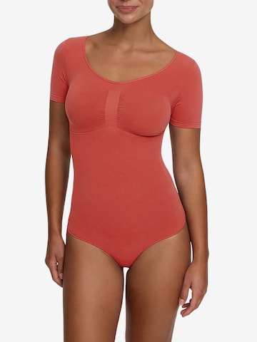 Body modellante 'T-Shirt Bodysuit Sculpting Shapewear mit Slip' di cfab (formerly creamy fabrics) in arancione: frontale