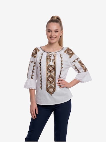 Rody’s foreverDirndl bluza 'Damenbluse IL26 weiß/beige , marimea L' - bijela boja: prednji dio