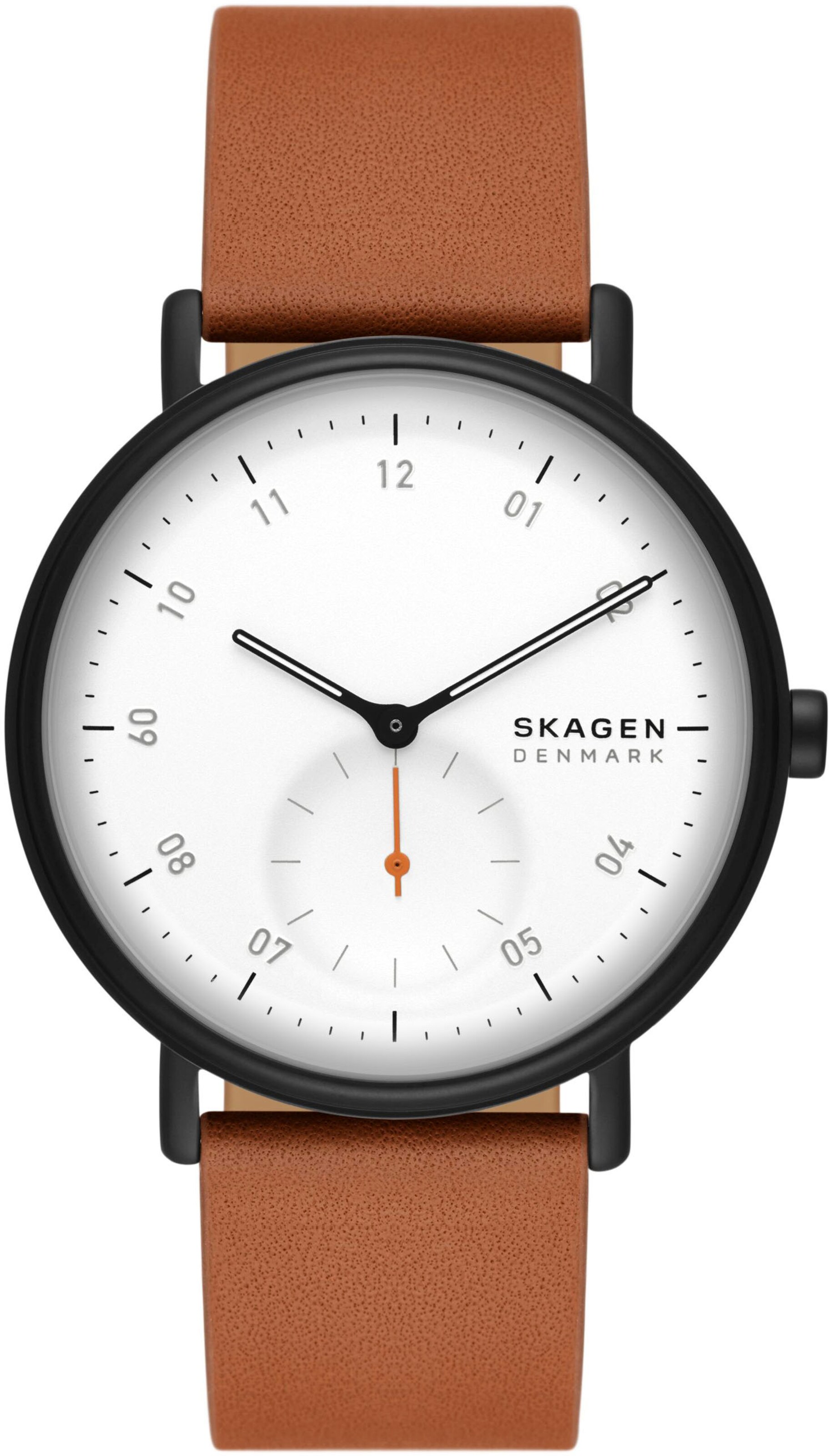SKAGEN Uhr in braun / schwarz / weiß, Produktansicht