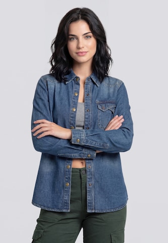 MYMO - Blusa en azul: frente