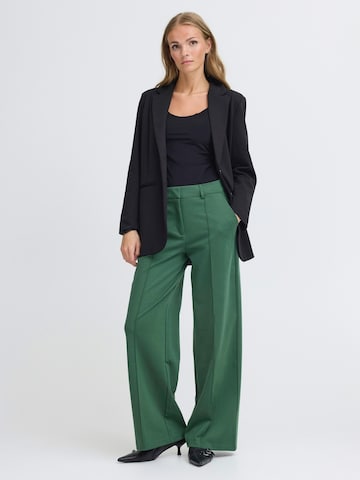 Wide leg Pantaloni cu dungă 'ICHKate' de la ICHI pe verde