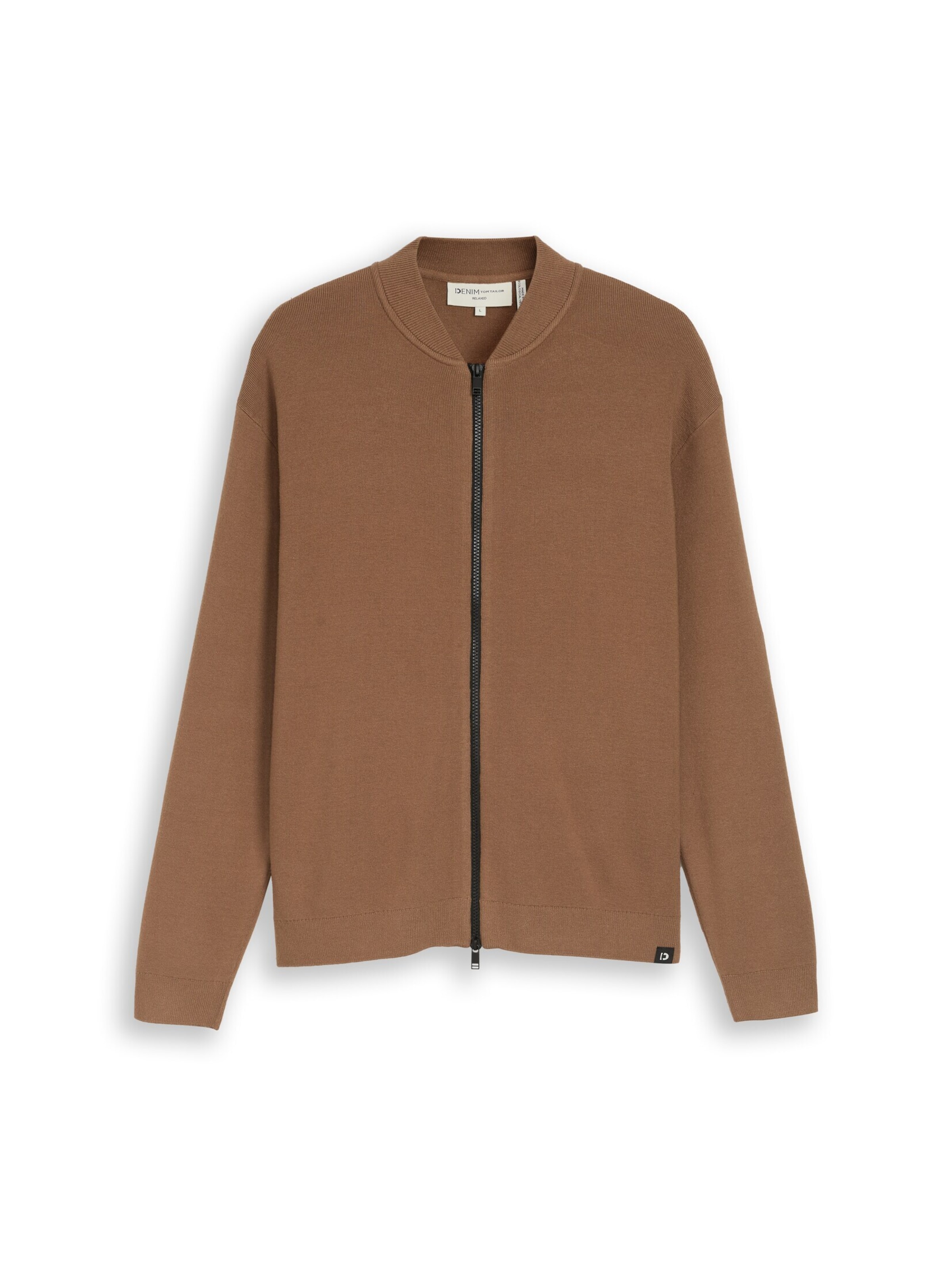 TOM TAILOR DENIM Gebreid vest in Bruin: voorkant