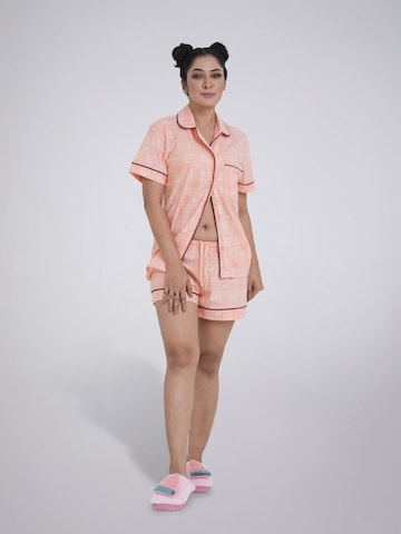 Shorty 'Leafletic Women’s Check Night Wear Short Set for Women' di LEAFLETIC in arancione
