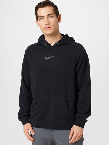 NIKE Athletic Sweatshirt in Black: front