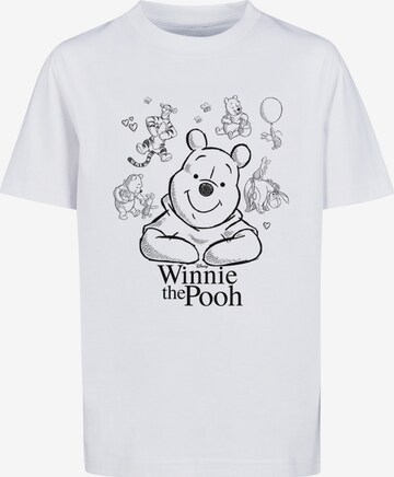 Maglietta 'Disney Winnie The Pooh Collage' di F4NT4STIC in bianco: frontale