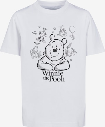 F4NT4STIC Shirt 'Disney Winnie The Pooh Collage' in Wit: voorkant