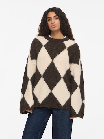 Pull-over oversize 'NMSUTTON' Noisy may en marron : devant