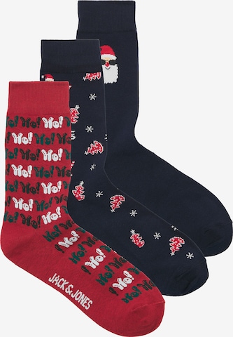 Șosete 'JACEDDIE XMAS' de la JACK & JONES pe albastru: față