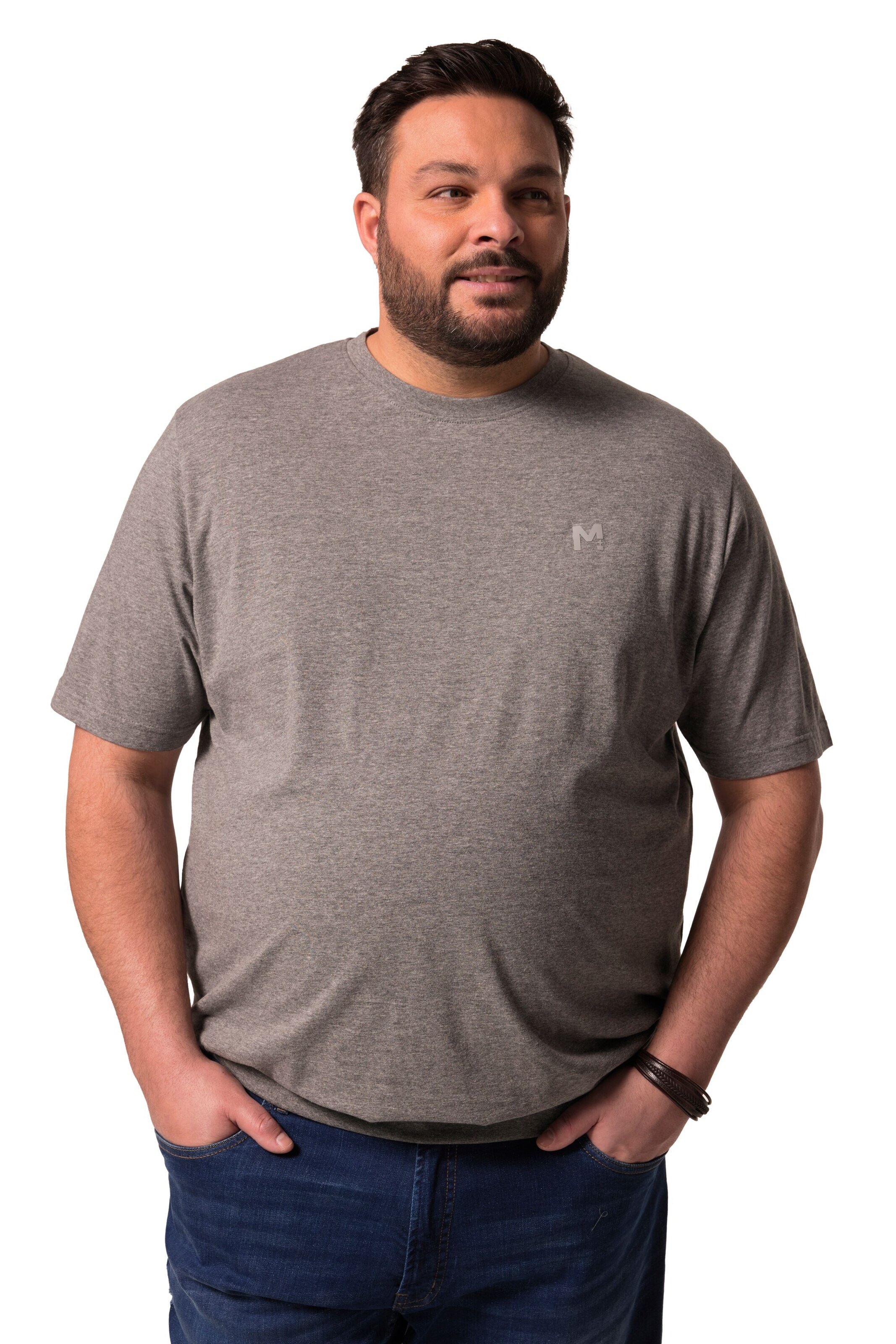 Men Plus T-Shirt in Grau: Vorderseite