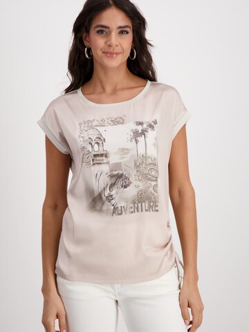 T-shirt monari en beige : devant